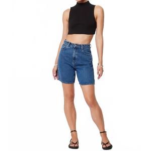 NEW ABRAND JEANS carrie high waist jean shorts in mid blue